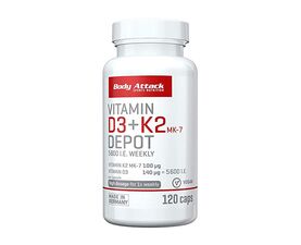 Vitamin D3 + K2 Depot, 120caps (Body Attack)