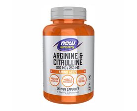 Arginine &amp; Citrulline 500/250mg, 120 Vcaps (Now Foods)